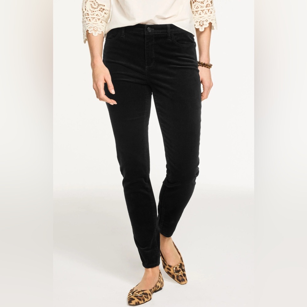 Talbots Corduroy Cotton Black High Waist Jeggings, Ankle Length, size 14